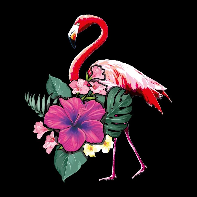 Tropical Flamingo Palm Tree Surf Hello Summer