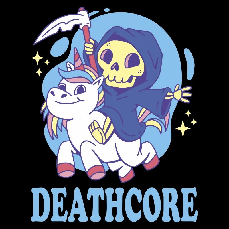 Lustig Deathcore Niedlicher Sensenmann Einhorn