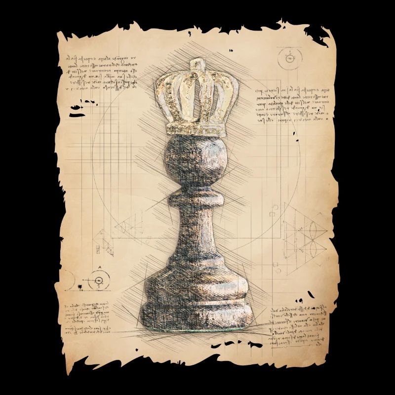 Chess King / Queen. Old fashioned vintage style.