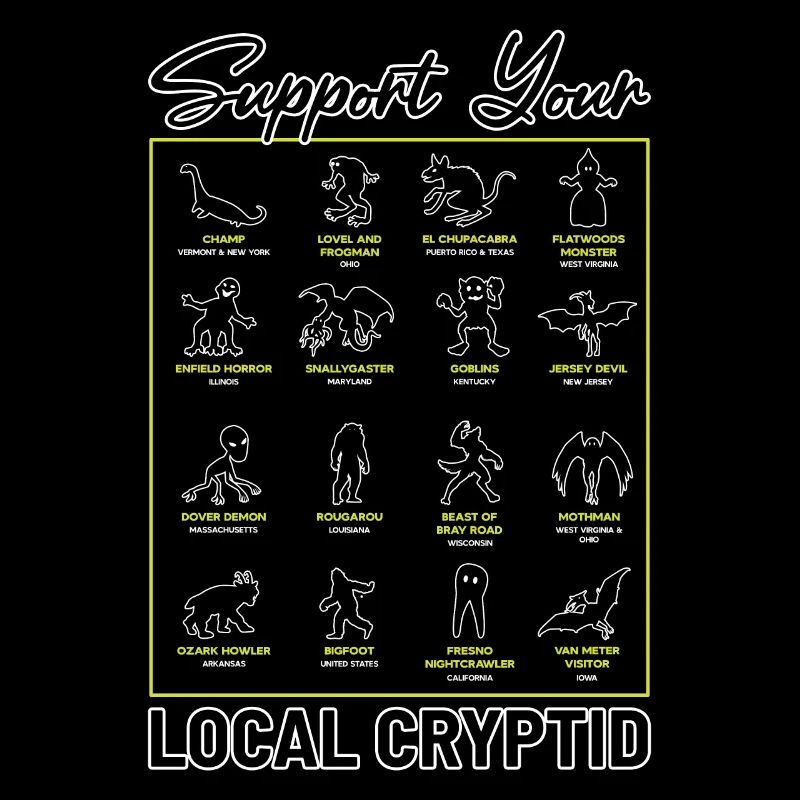Support Your Local Cryptid Monsters American