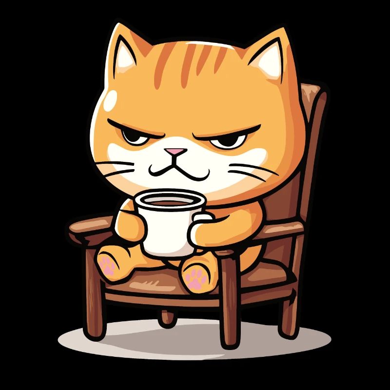 Gueule de bois avec du café sur la chaise