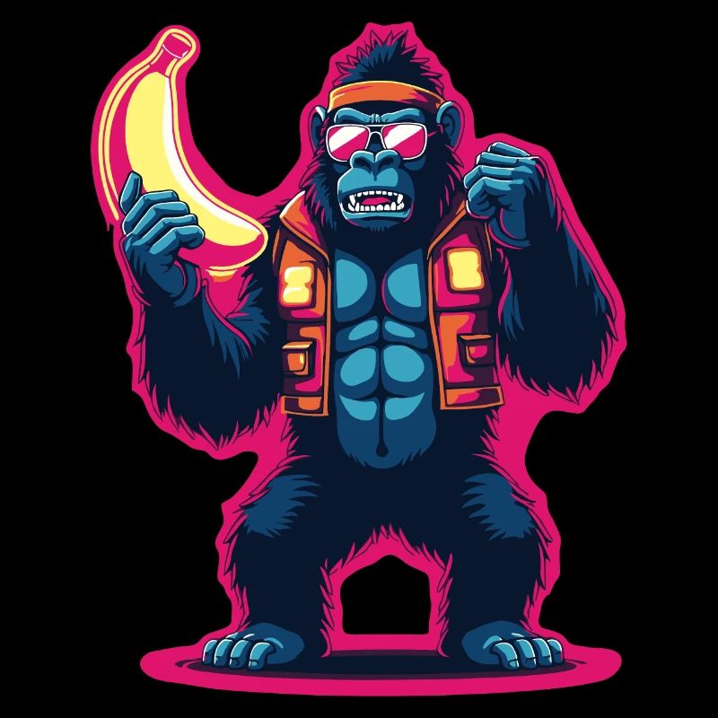 Gorilla in 80er Action-Style