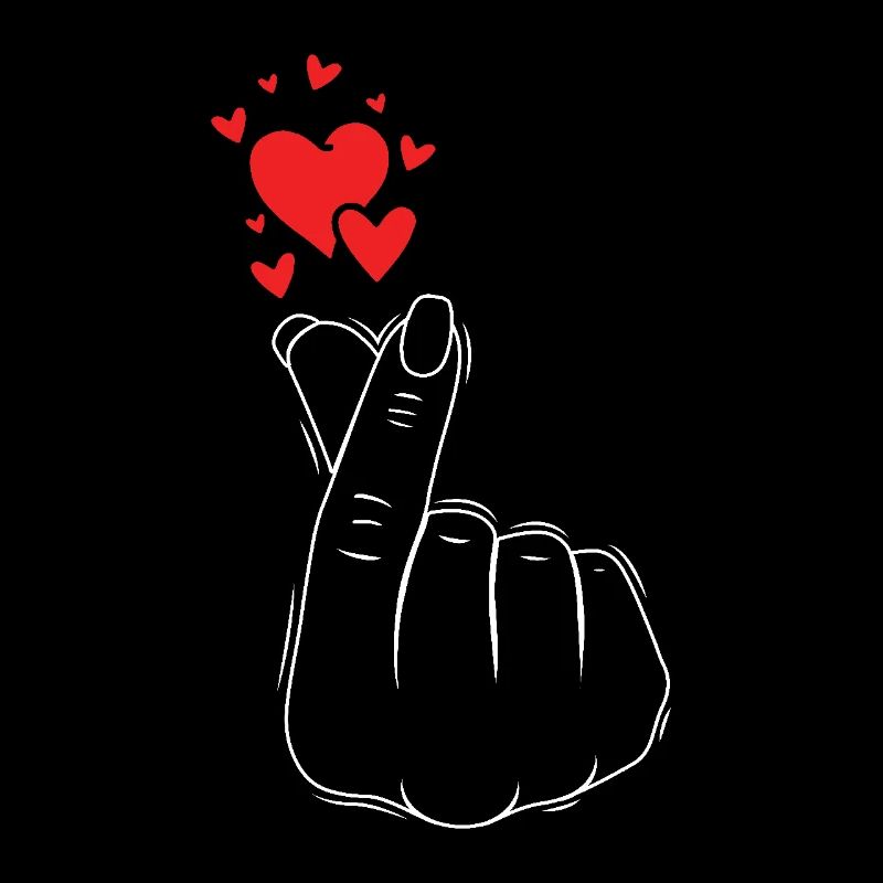 Geste de la main aimant avec coeur pour romantique