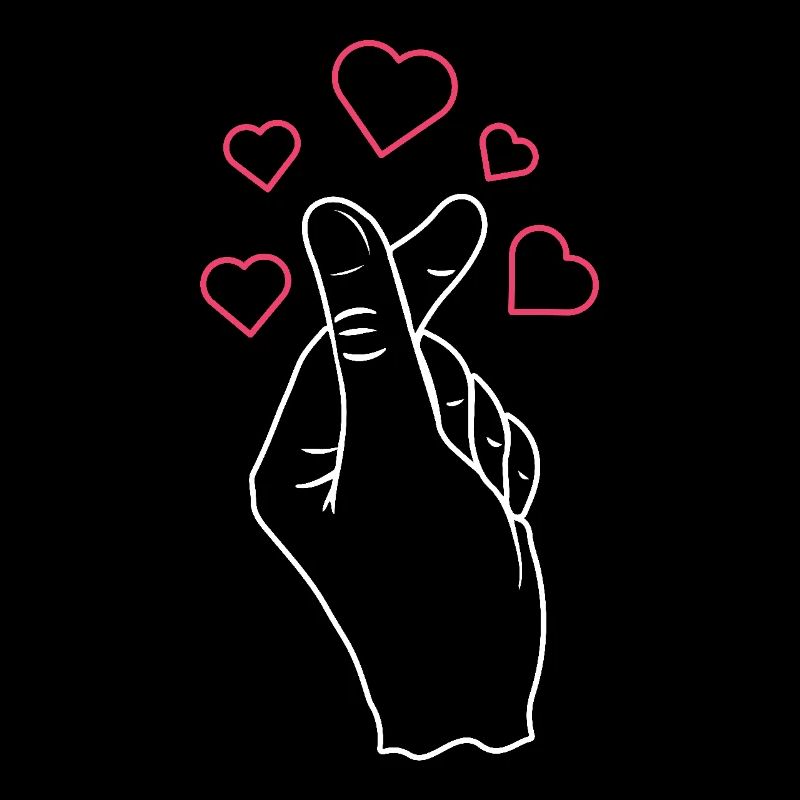Geste de la main aimant avec le cœur