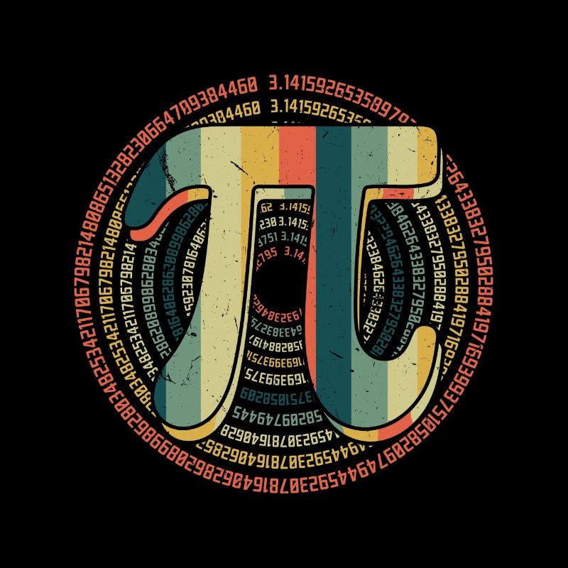 Pi Tag Graphique rétro avec chiffres et icône