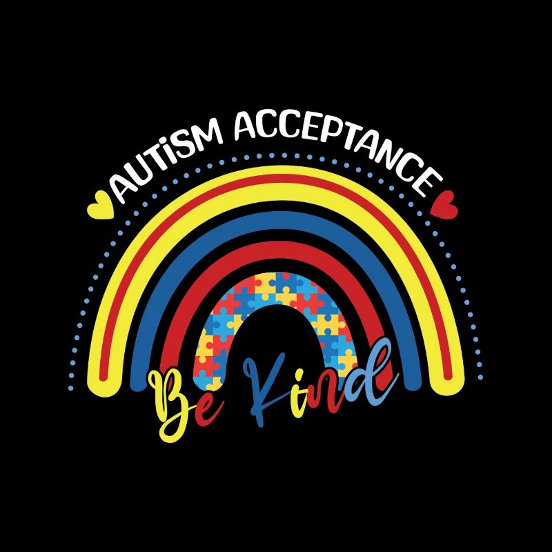 Autisme Acceptation Be Kind Arc-en-ciel
