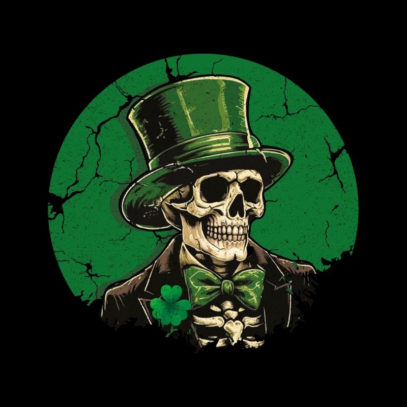 Crâne de la Saint-Patrick avec chapeau haut de forme