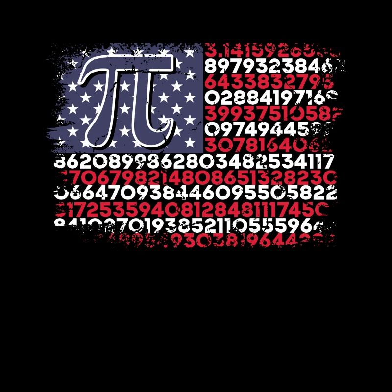 Pi Tag American Flag Numbers Pattern