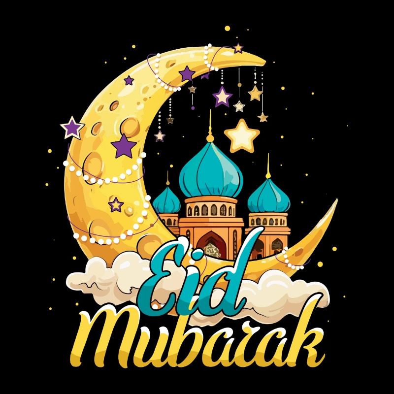 Eid Mubarak Festive Moonscape