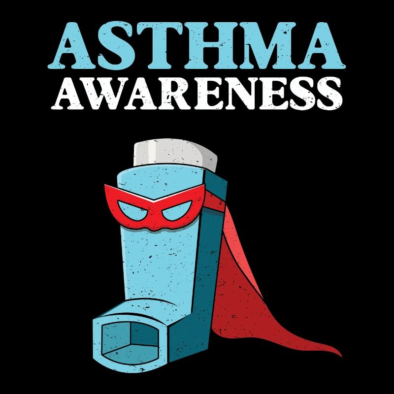 Asthma Awareness Superhero Inhaler Motif