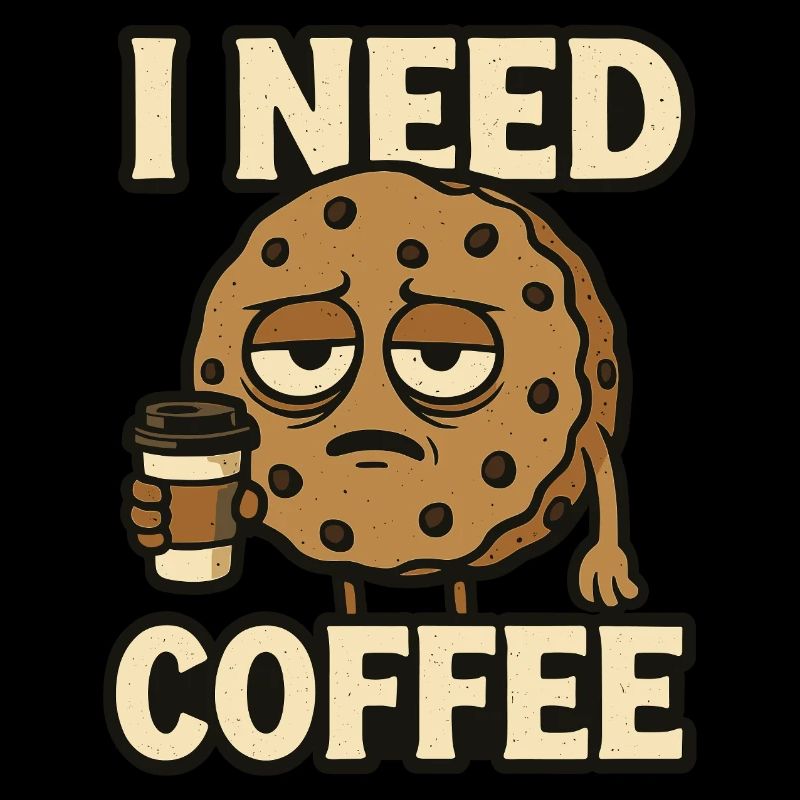 Cookie Needs Coffee - Tired Cookie Design