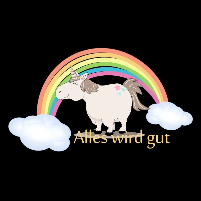 Einhorn mit Spruch: Alles wird gut