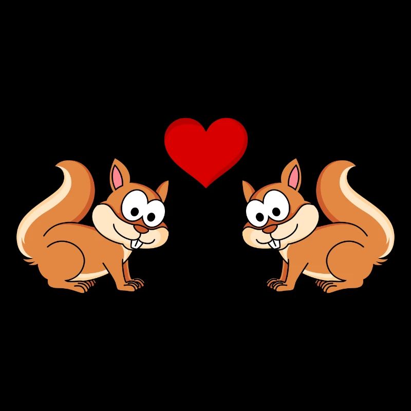 Eichhörnchen Comic Paar Liebe