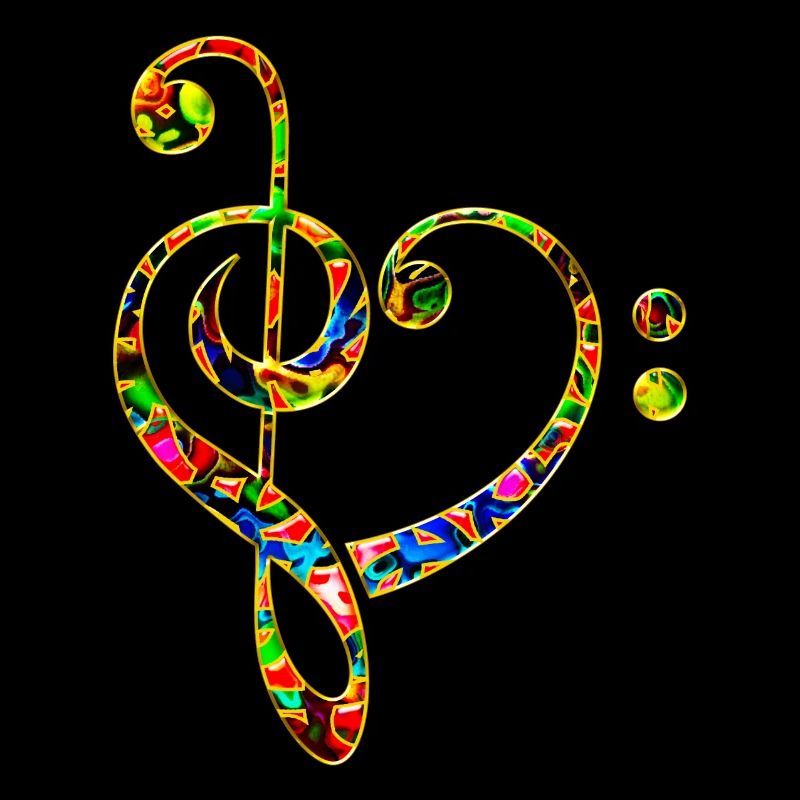 coeur du musique, note, Basse clef, Choir, classiq