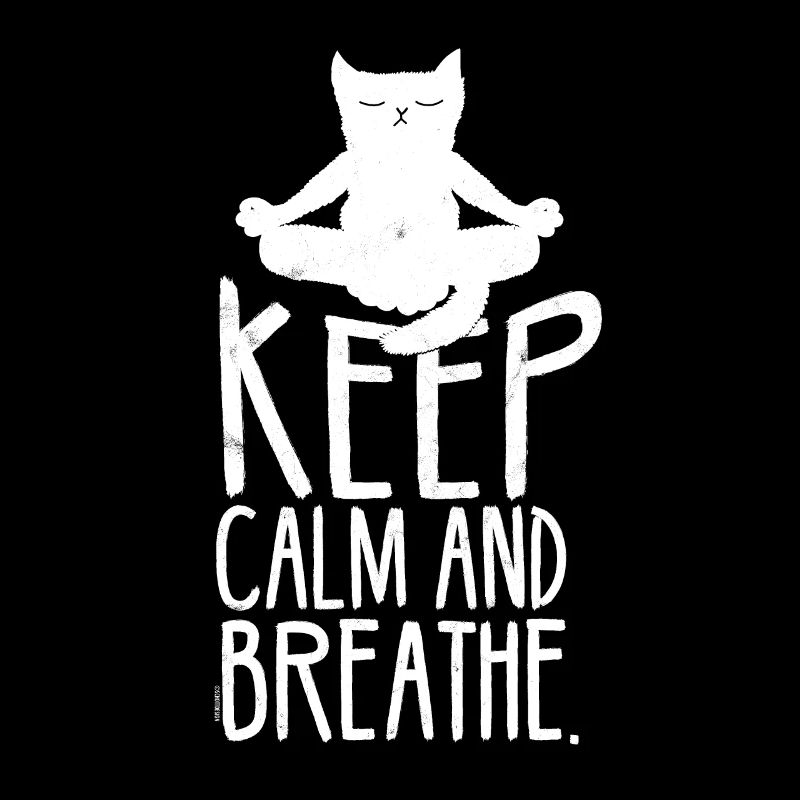 Keep Calm Breathe Katze retro Geschenkidee