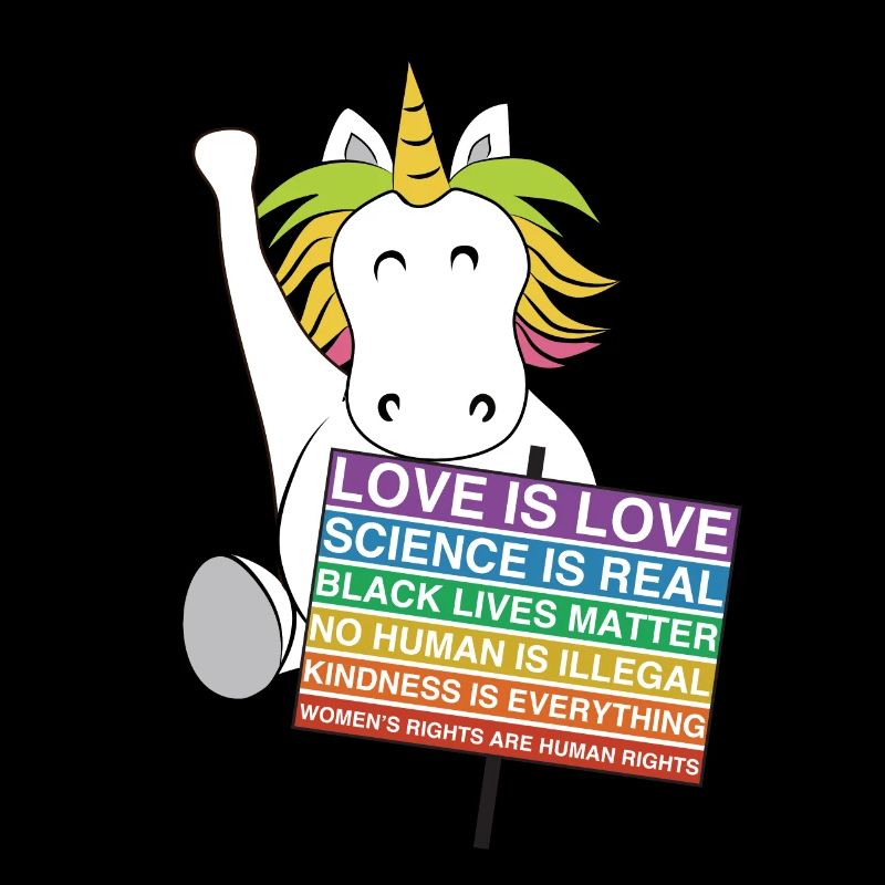 Licorne de justice sociale activiste signe l’équité