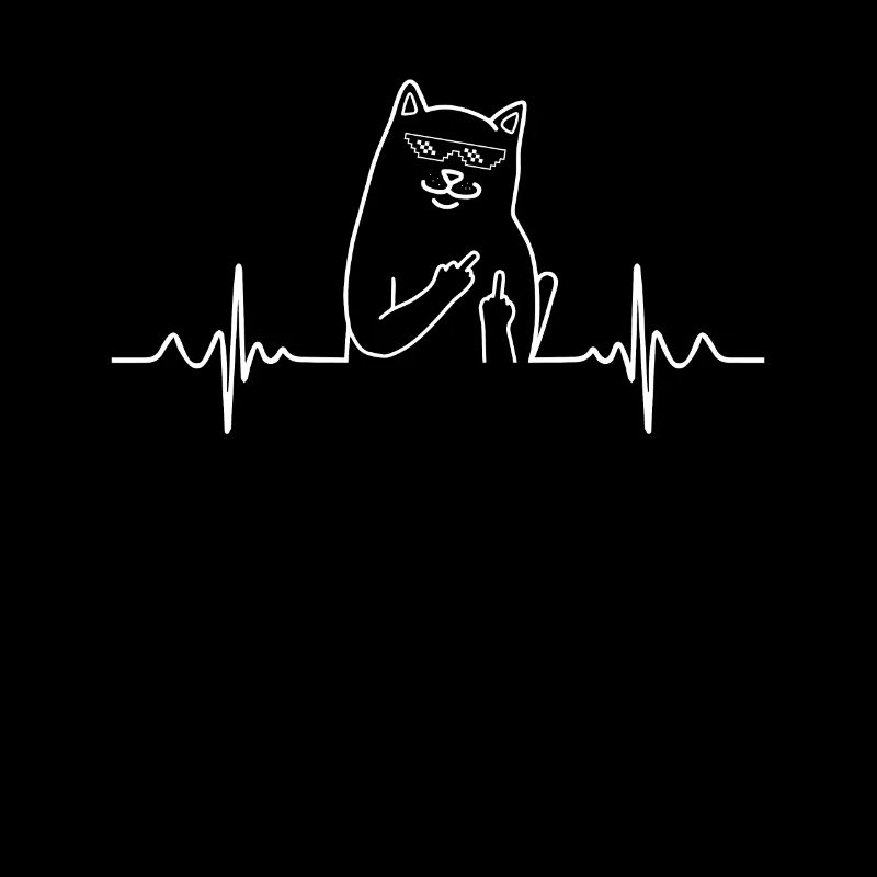 Katze Mittelfinger Herzschlag Böse Cool Geschenk