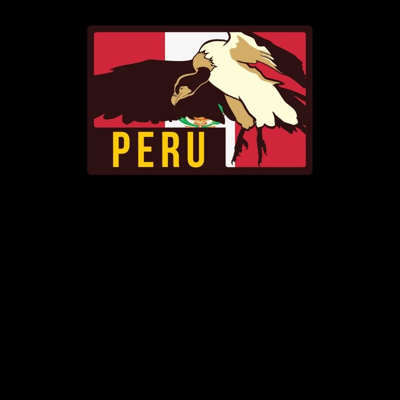 Drapeau Pérou Condor Péruvien Sur Andes Inca Machu