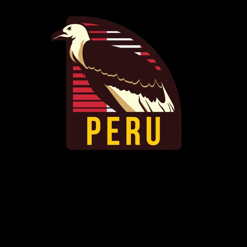 Drapeau Pérou Condor Péruvien Sur Andes Inca Machu