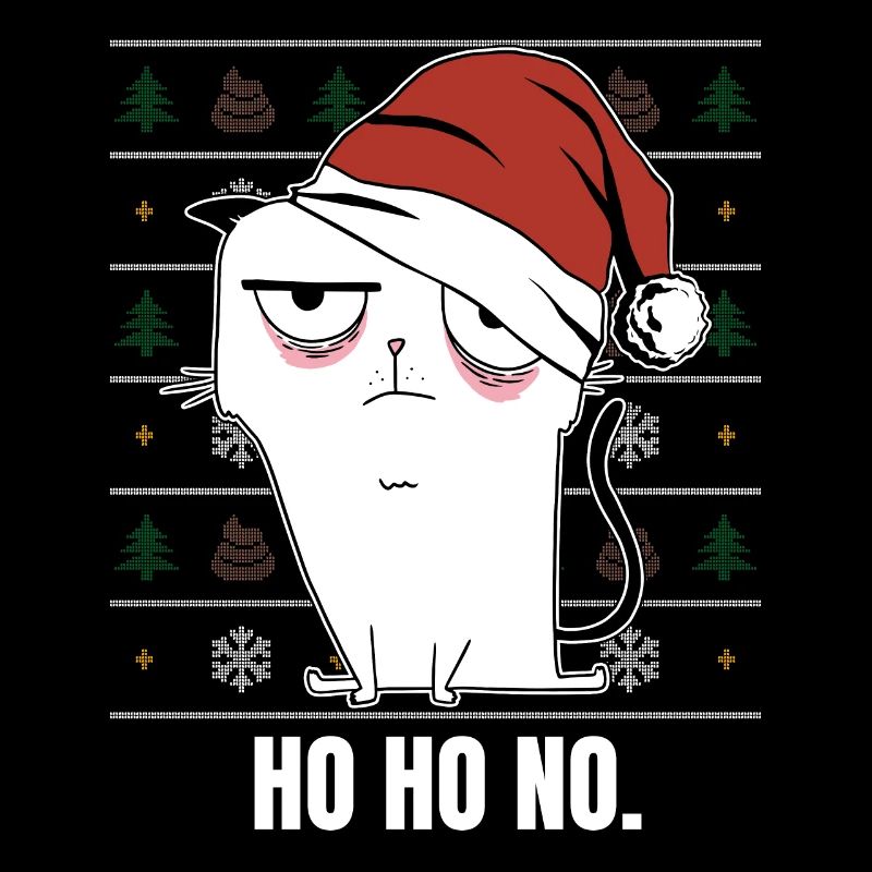 Ho Ho No Cat Ugly Christmas Sweater