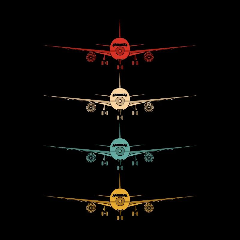 Aviation - 4 planes - Retro aviator pilot