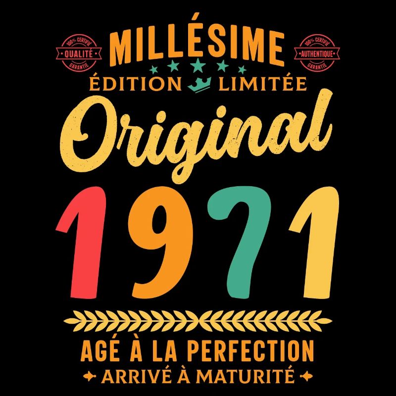 51 ans Millésime 1971 Original Cadeau
