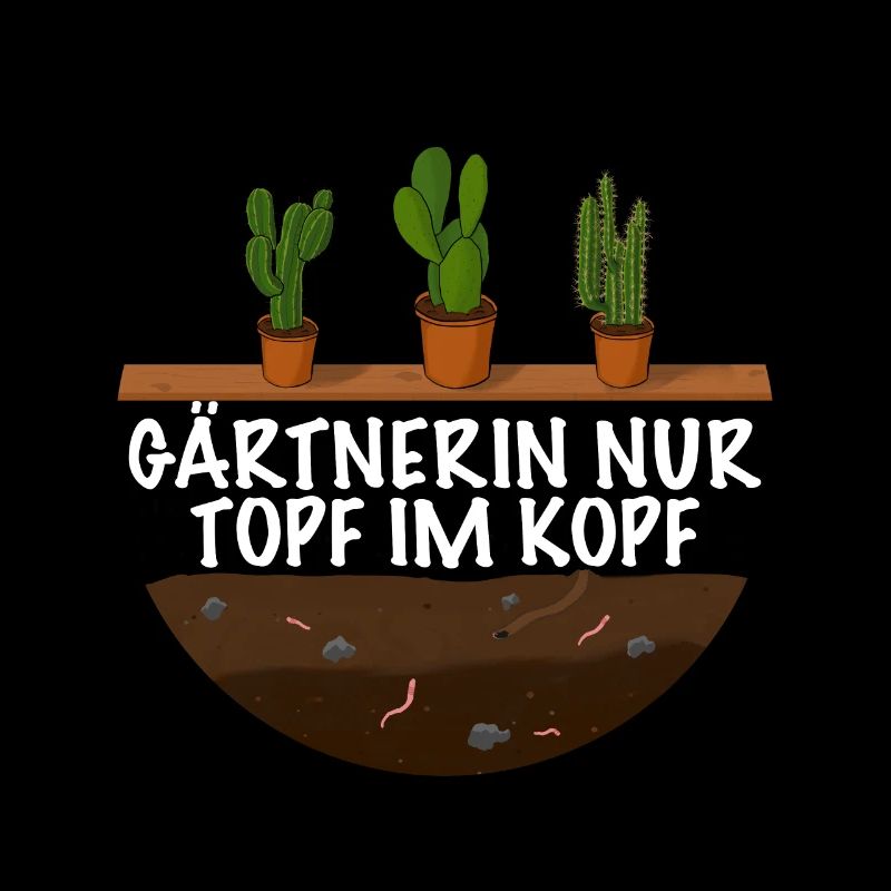 Gärtnerin nur Topf im Kopf
