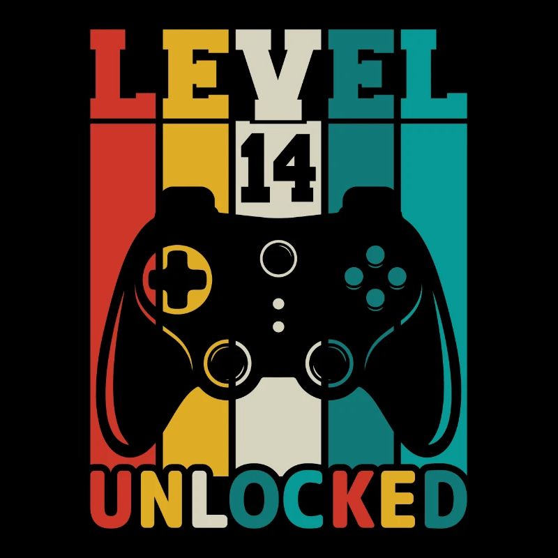 14 Jahre 14. Geburtstag Level freigeschaltet Gamin