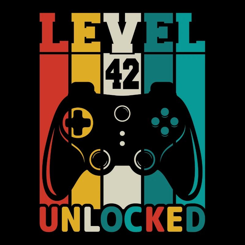 42 ans 42e anniversaire niveau débloqué Gamin
