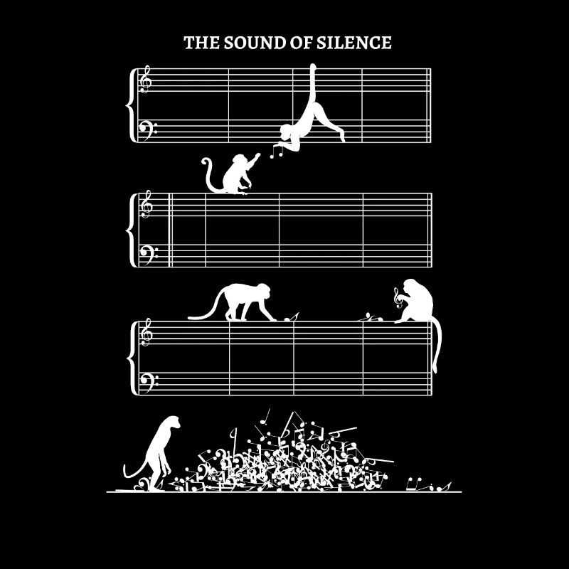 Sound Of Silence sheet music without notes with monkeys