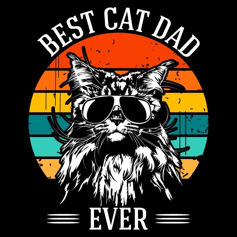 Meilleur papa chat jamais Maine Coon rétro Katze Wilsigns