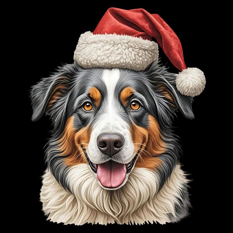 Chien Border Collie de Noël