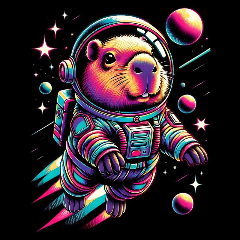 Capybaras Niedlicher Capybara Astronaut