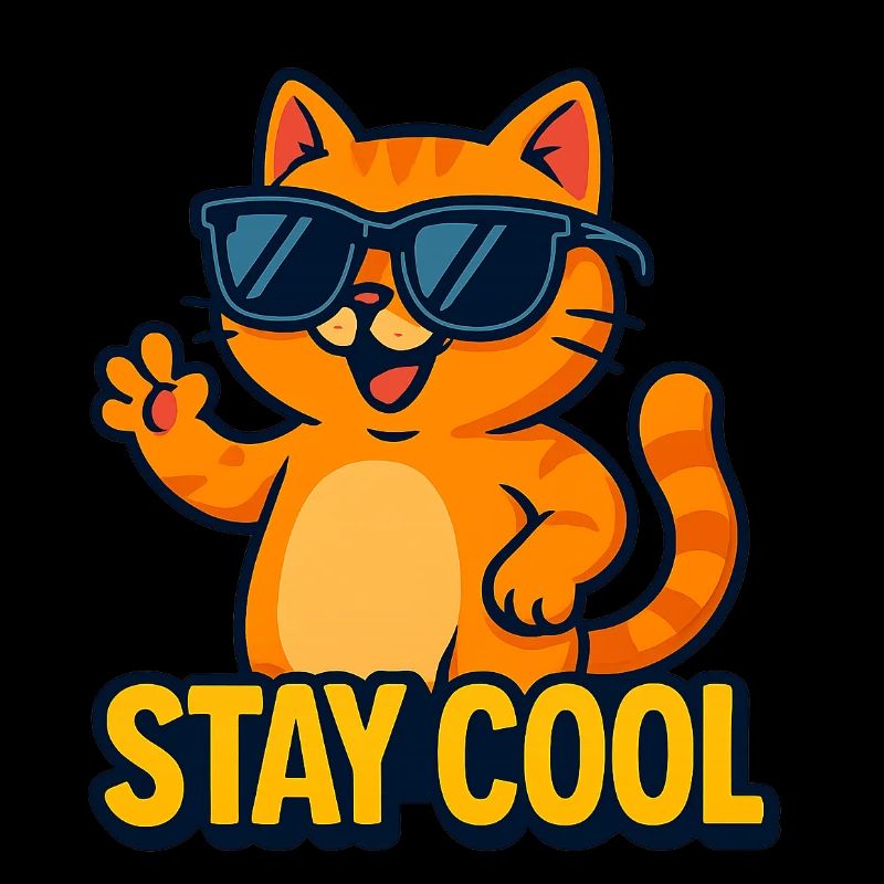 Stay Cool Cat - Chat Cool avec Lunettes de Soleil