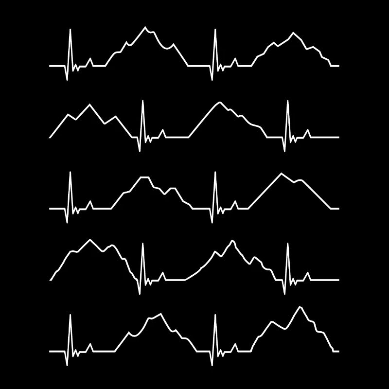 Rythme cardiaque de randonnée avec les montagnes