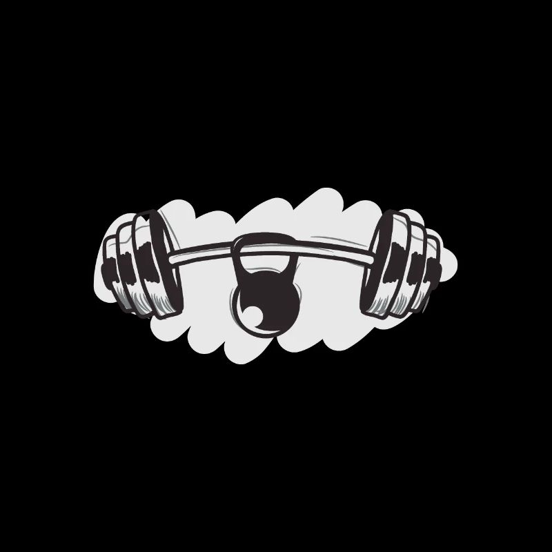 Barbell and kettlebell