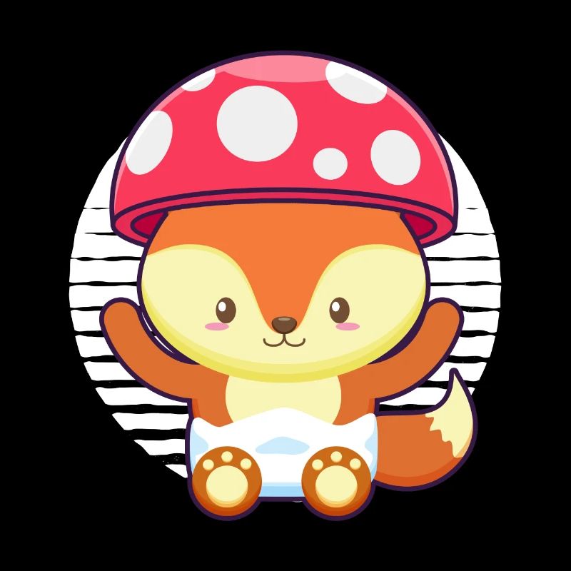 Sweet Fox Mushroom Hat - Cottagecore Aesthetics Saying