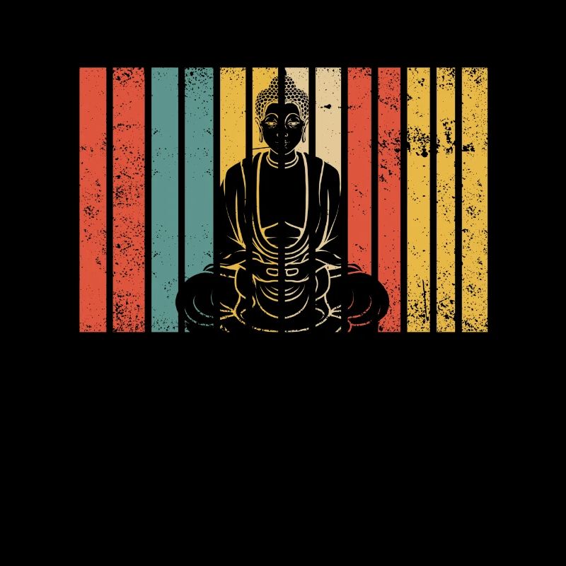 Rétro Bouddha bouddhiste bouddhiste vintage bouddhiste