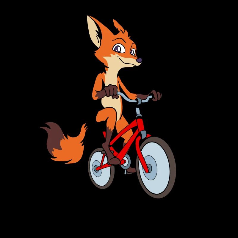 Comic Fuchs fait du vélo