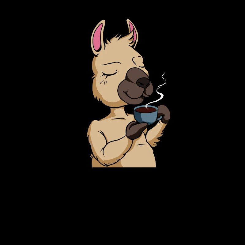 Lama boit du café - buveur de café