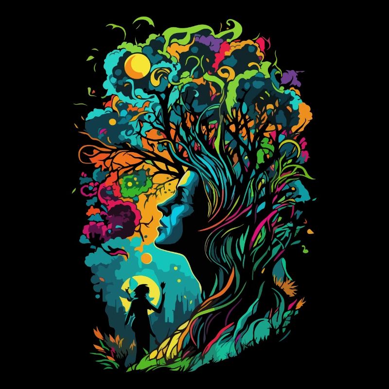 Frau des Waldes bunt