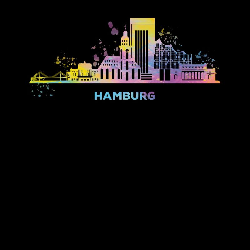 Hamburger Skyline Bunt Stadtbild Hamburg