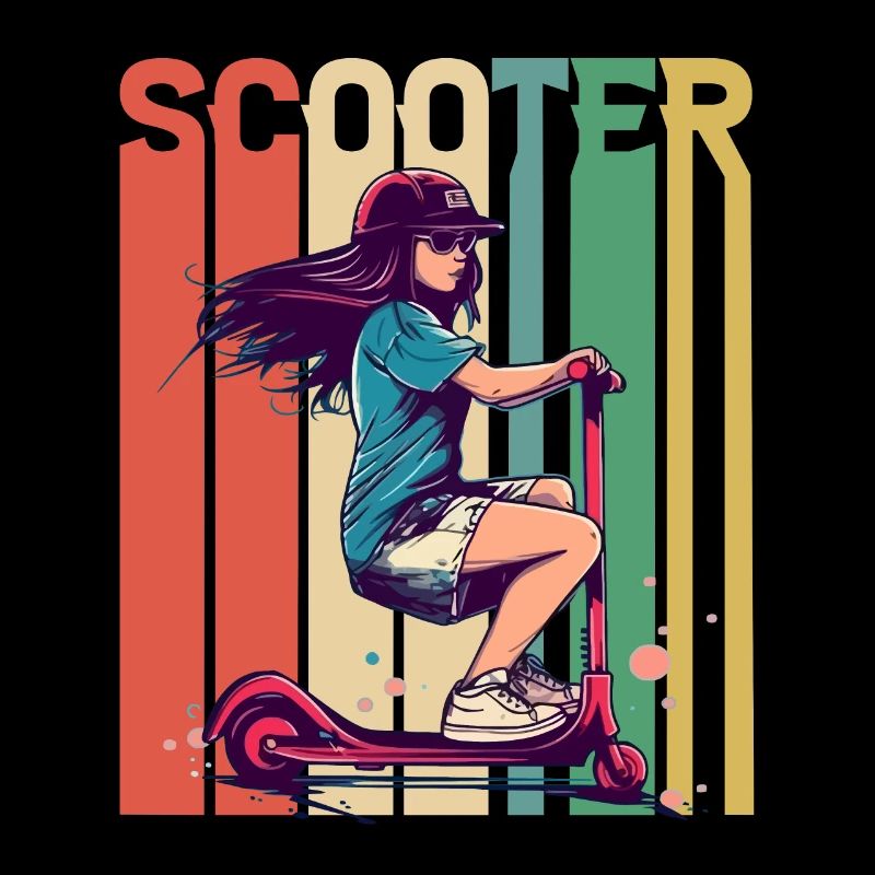 Scooter Mädchen Retro