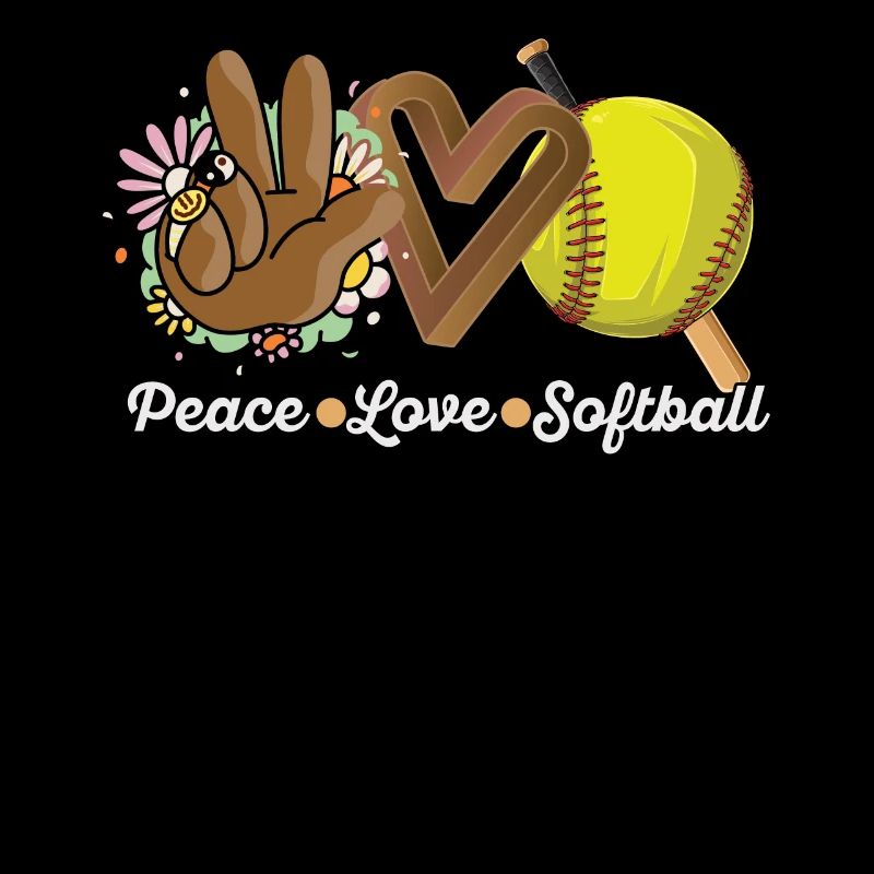 Mädchen Frieden Liebe Softball