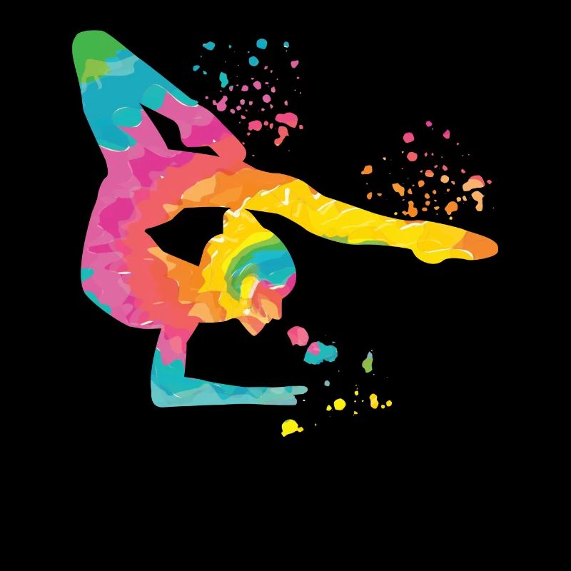 Gymnast with Floor Rhythmic Gymnastics