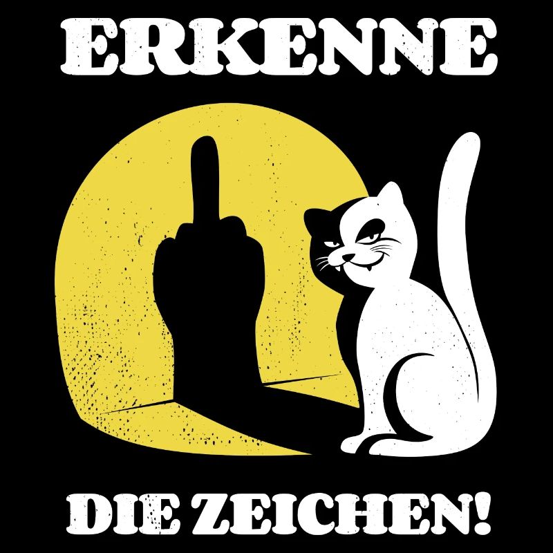 Erkenne die Zeichen Katze Mittelfinger Spruch