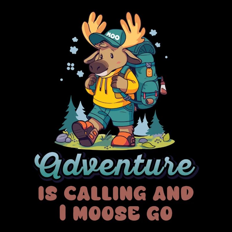 Adventure Is Calling Kids Cute Moose
