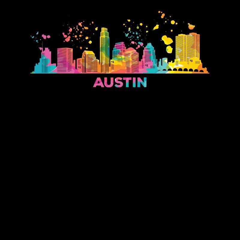 Austinites Aquarelle Skyline Austin