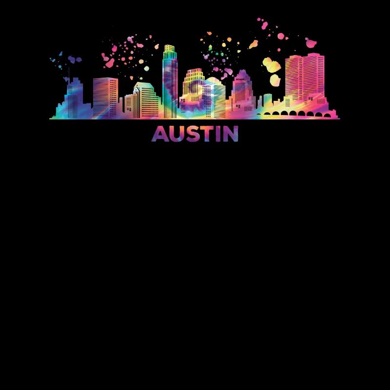 Austinites Aquarell Skyline Austin