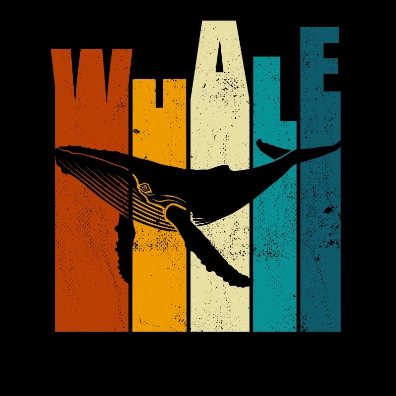 Wal - Buckelwal - Retro - Geschenk